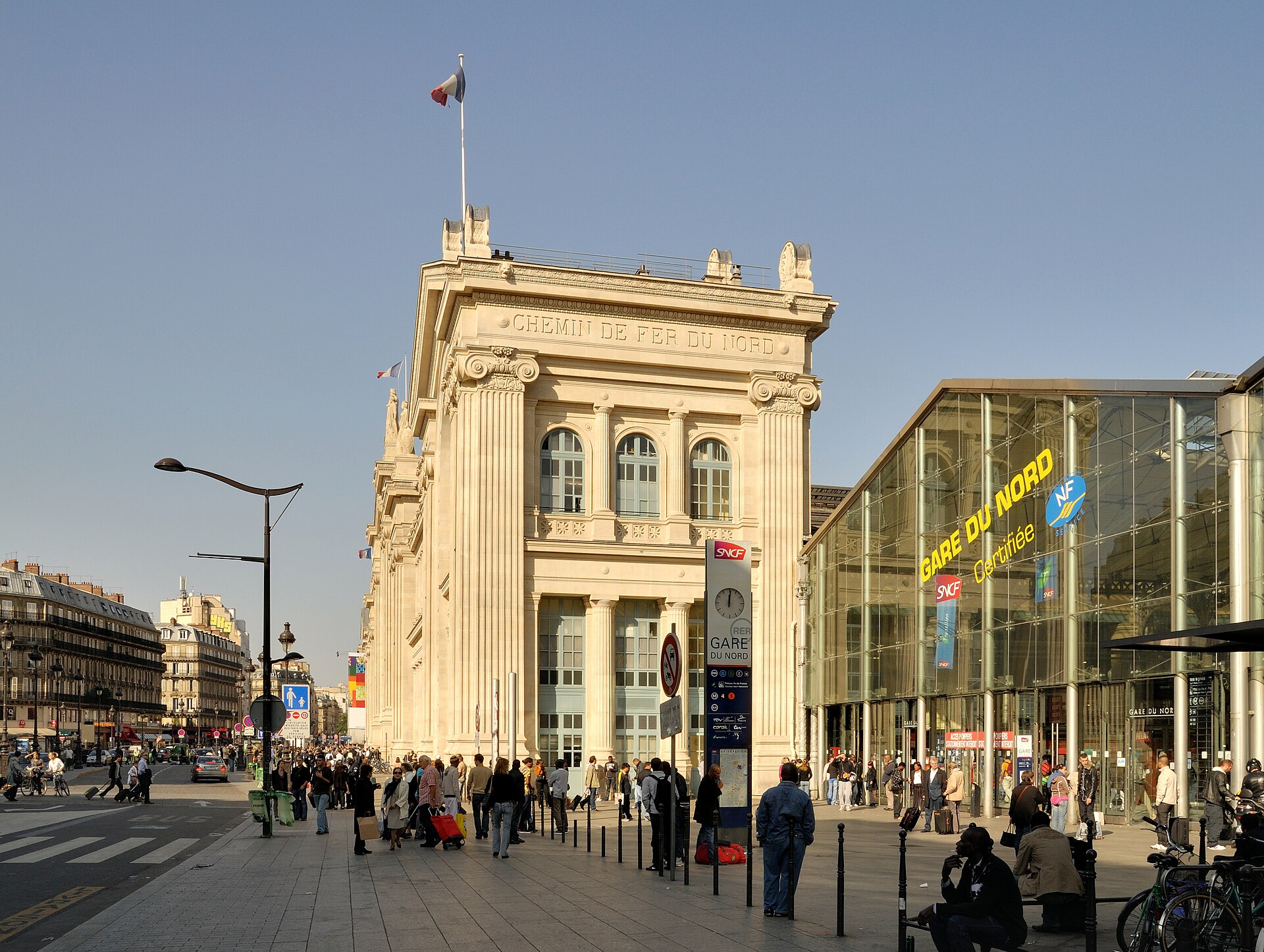 La façade de la gare du Nord, à Paris.