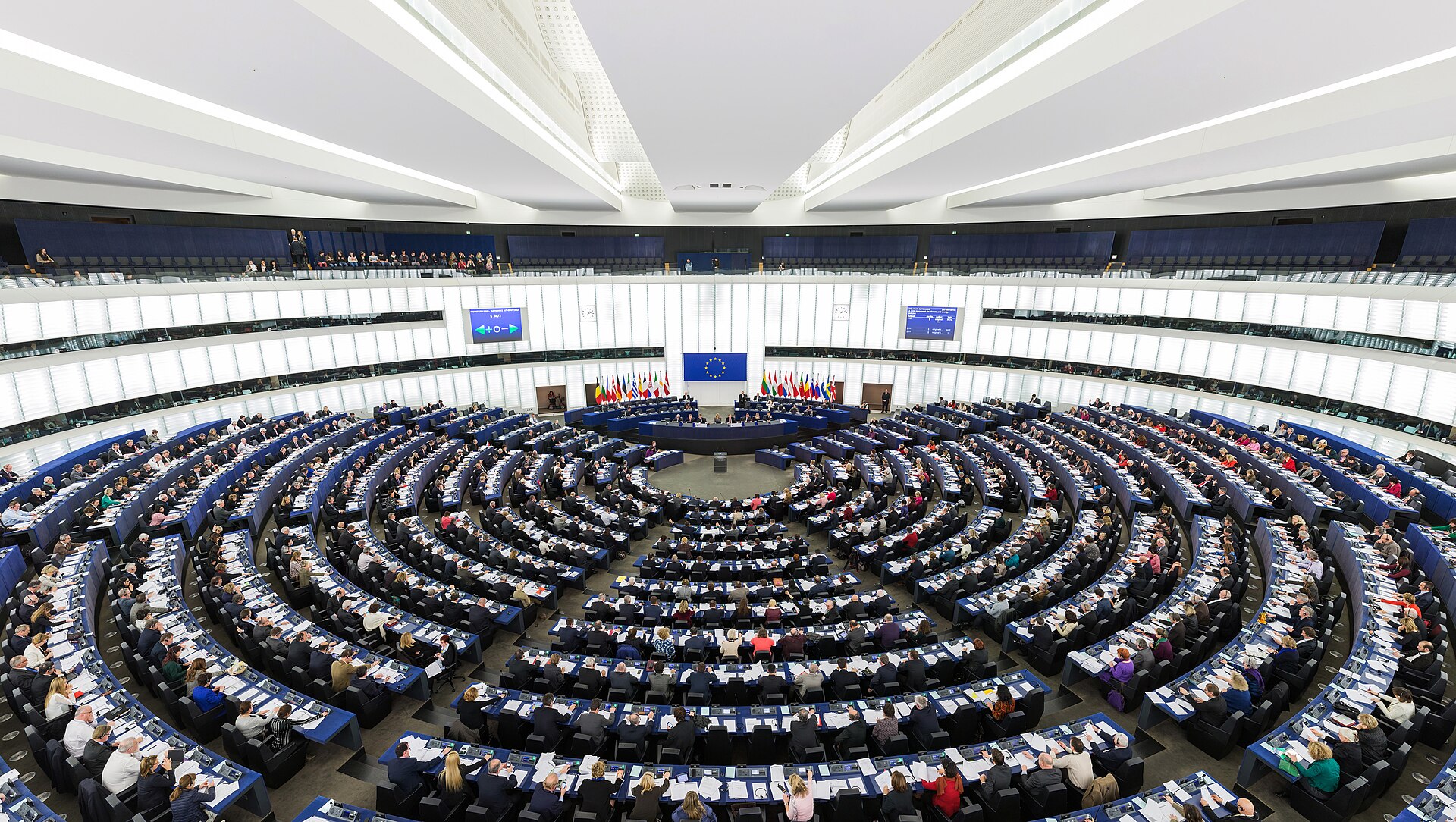L’hémicycle du Parlement européen, à Strasbourg.